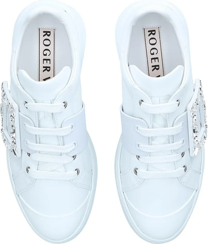 Roger Vivier Leather Viv Skate Sneakers - Image 3