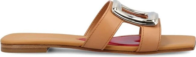 Roger Vivier Logo Engraved Square Toe Sandals