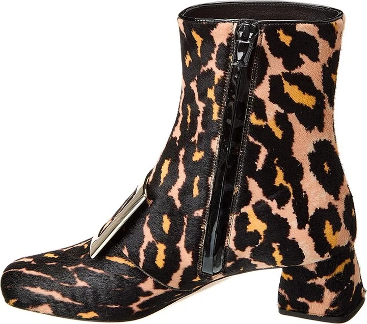 Roger Vivier Logo Plaque Piping Haircalf Bootie - Image 2