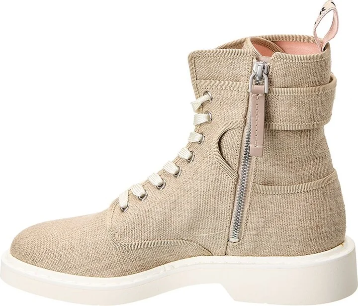 Roger Vivier Logo Plaque Viv Canvas Boot - Image 2
