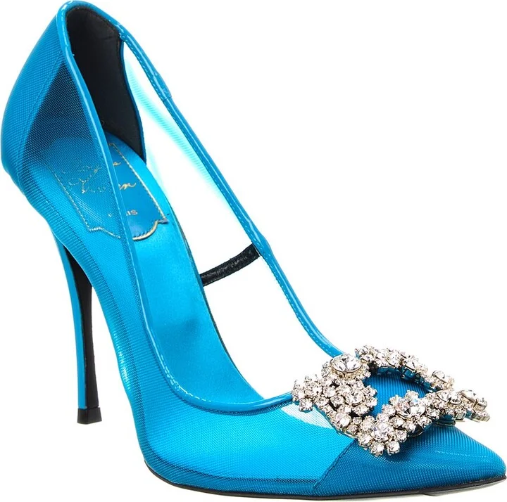 Roger Vivier Mesh & Patent Pump