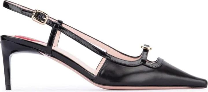 Roger Vivier Mini Buckle Leather Slingback Pumps