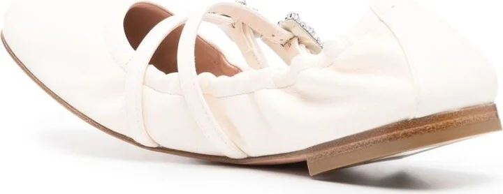 Roger Vivier Mini Strap Strass Leather Ballet Flats - Image 2