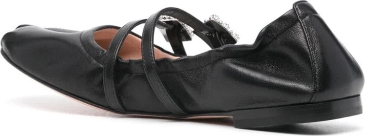 Roger Vivier Mini Strap Strass Leather Ballet Flats - Image 2