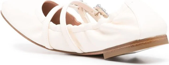 Roger Vivier Mini Strap Strass Leather Ballet Flats - Image 2