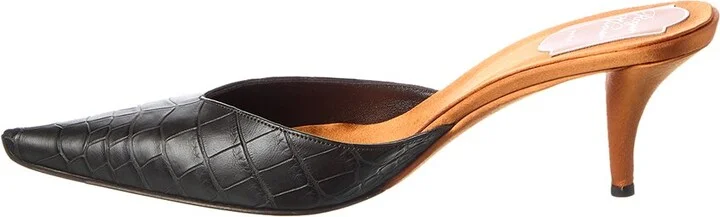 Roger Vivier Miss Understanding Croc-Embossed Leather Mule - Image 2