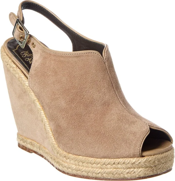 Roger Vivier New Cordella Suede Wedge Sandal