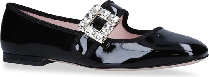 Roger Vivier Patent Embellished Flats