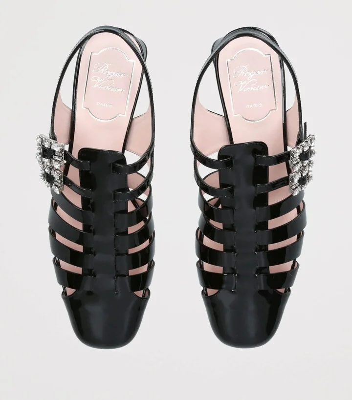 Roger Vivier Patent Leather Mini Très Vivier Sandals 25 - Image 3