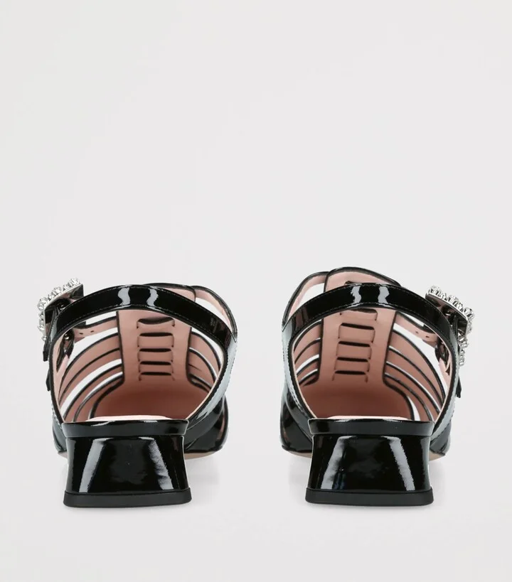 Roger Vivier Patent Leather Mini Très Vivier Sandals 25