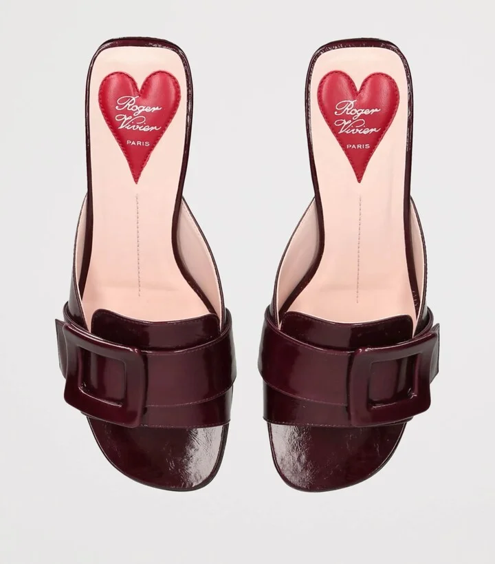 Roger Vivier Patent Leather Viv' Canard Mules 55 - Image 4