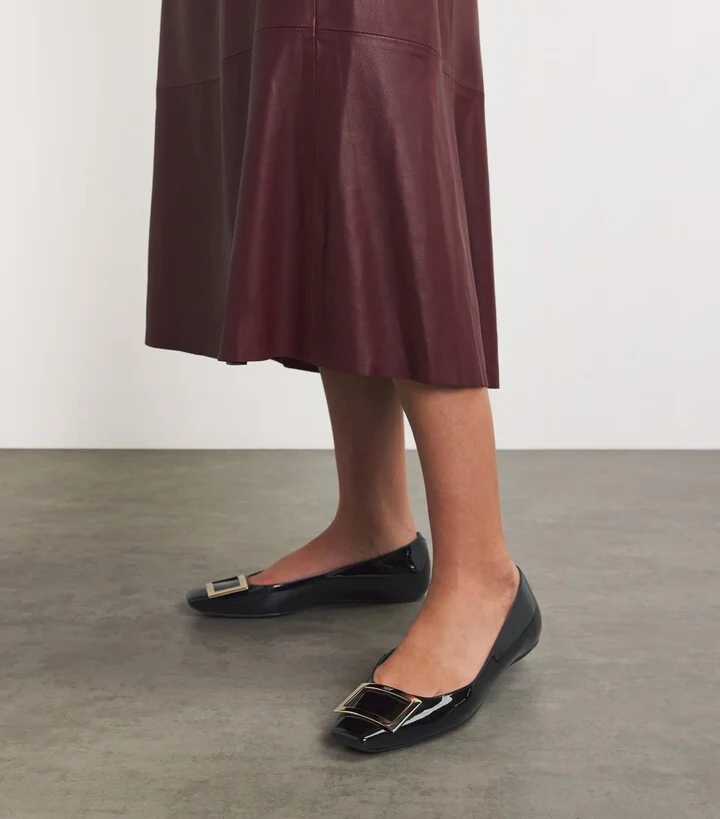 Roger Vivier Patent Quadrata Trompette Ballet Flats - Image 2