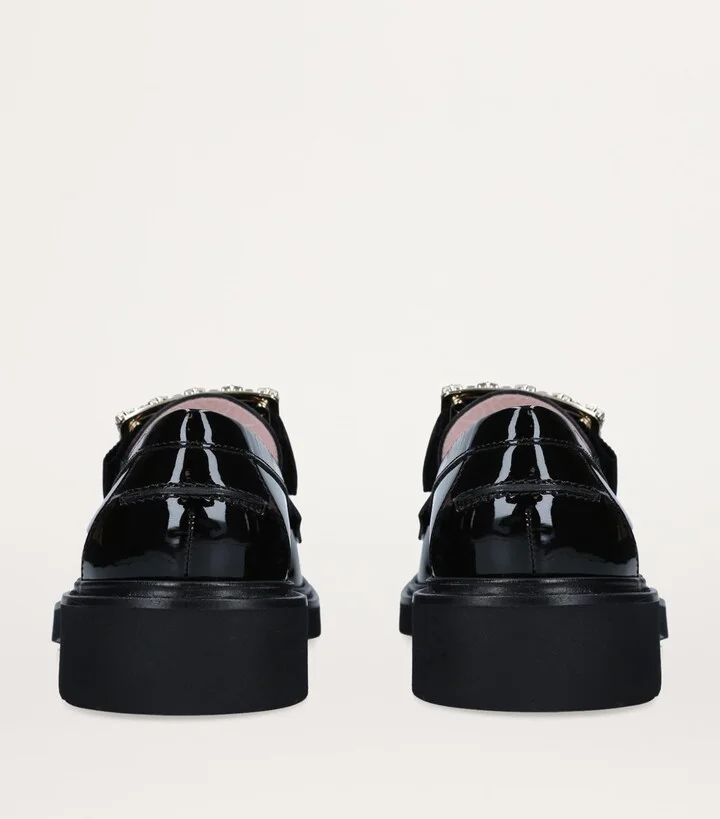 Roger Vivier Patent Viv' Ranger Strass Buckle Loafers - Image 3