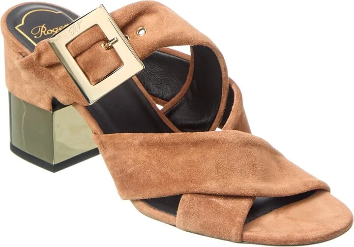 Roger Vivier Podium Suede Sandal