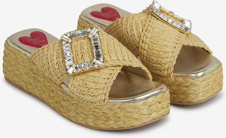 Roger Vivier Raffia Platform Mules - Image 2