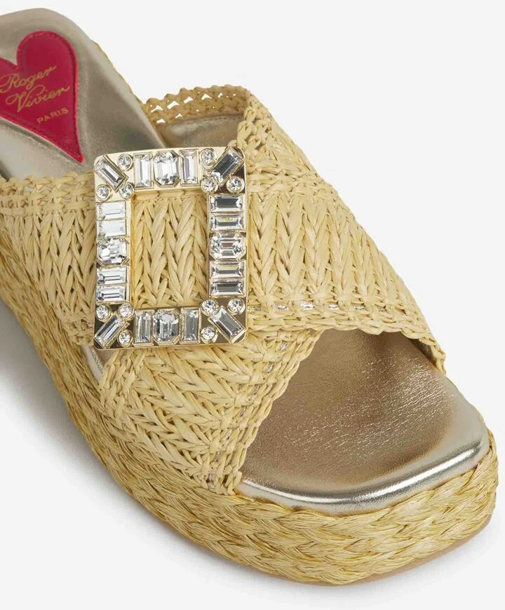 Roger Vivier Raffia Platform Mules - Image 5