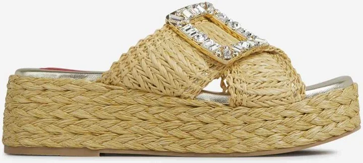 Roger Vivier Raffia Platform Mules