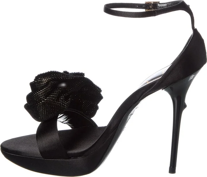 Roger Vivier Rose Satin & Velvet Platform Sandal - Image 2