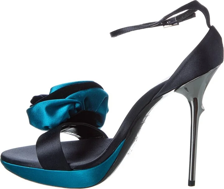 Roger Vivier Rose Satin & Velvet Platform Sandal - Image 2