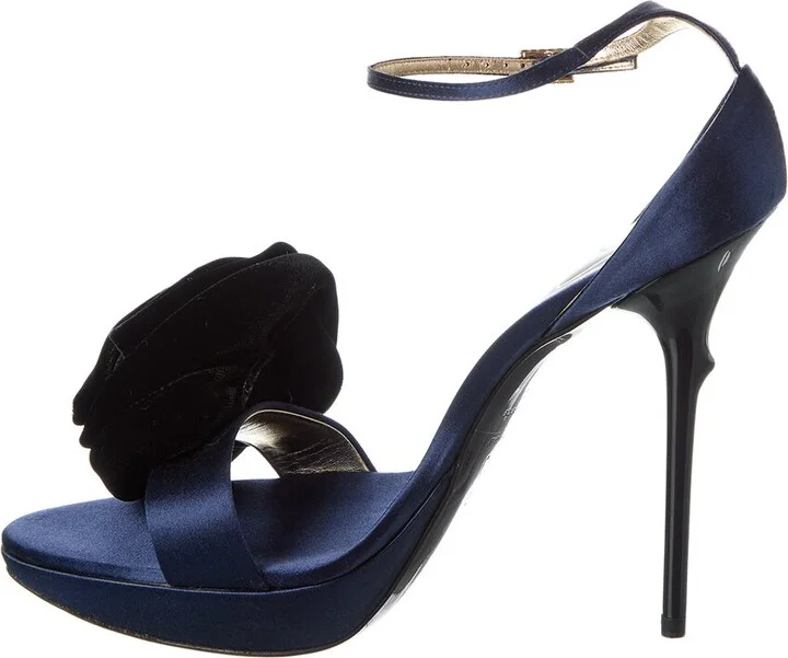 Roger Vivier Rose Satin & Velvet Platform Sandal - Image 2