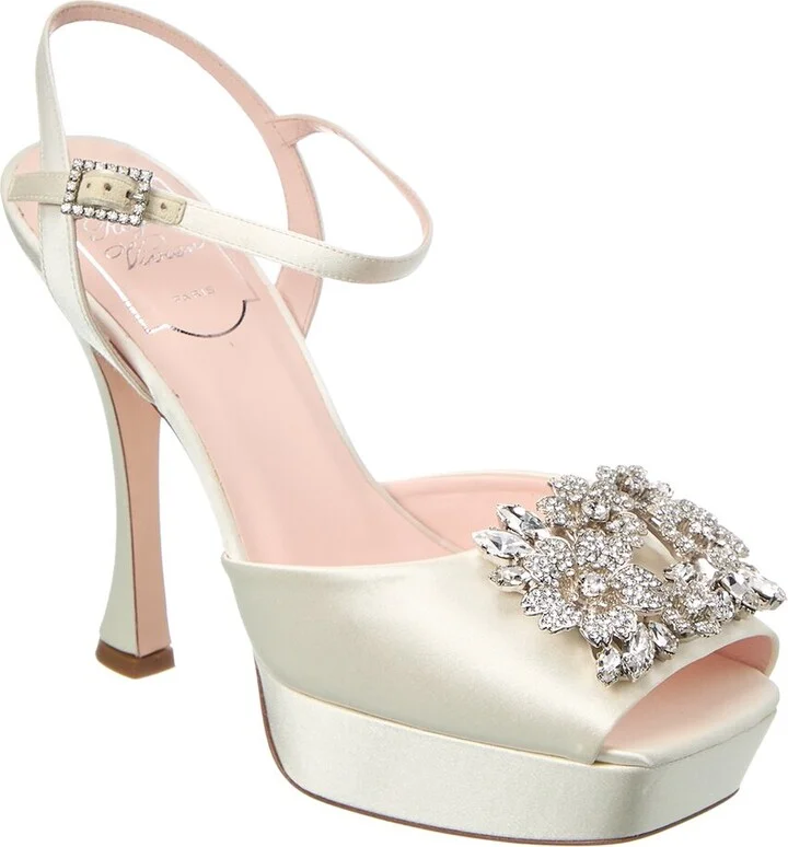Roger Vivier Rv Bouquet Satin Platform Sandal