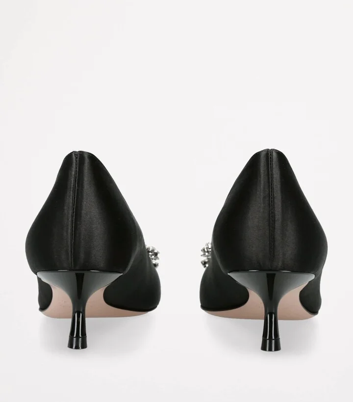 Roger Vivier Satin Bouquet Strass Buckle Pumps 45 - Image 2