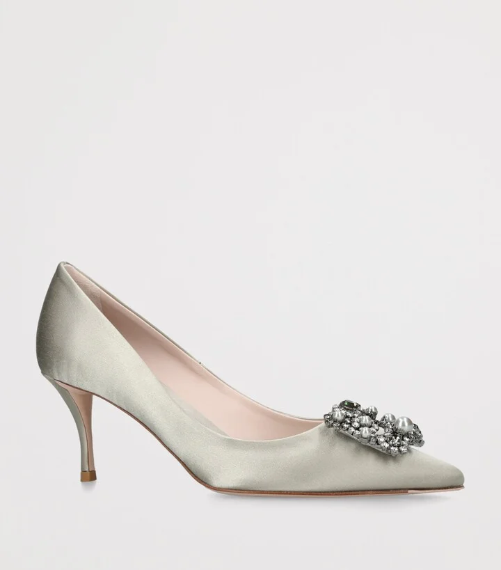 Roger Vivier Satin Efflorescence Pumps 65 - Image 3