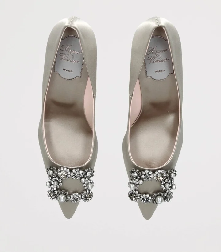 Roger Vivier Satin Efflorescence Pumps 65 - Image 4