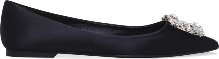 Roger Vivier Satin Flower Strass Ballet Flats - Image 3