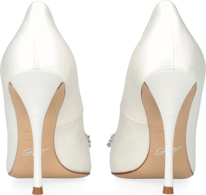Roger Vivier Satin Flower Strass Buckle Pumps 100 - Image 2