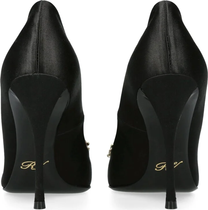 Roger Vivier Satin Flower Strass Pumps 100 - Image 2
