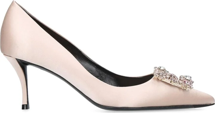 Roger Vivier Satin Flower Strass Pumps 65 - Image 3