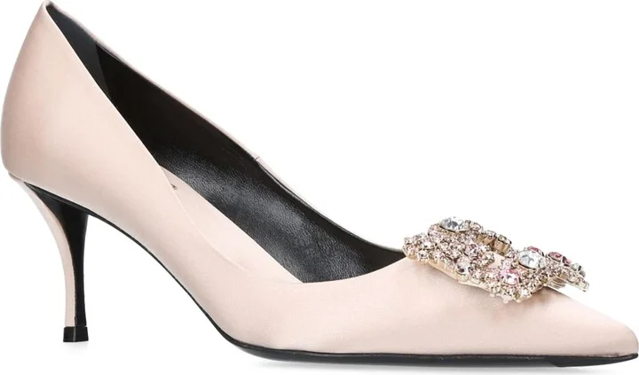 Roger Vivier Satin Flower Strass Pumps 65