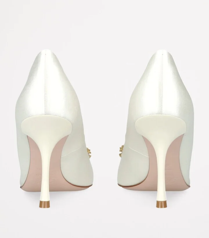 Roger Vivier Satin Rv Bouquet Strass Buckle Pumps 85 - Image 2