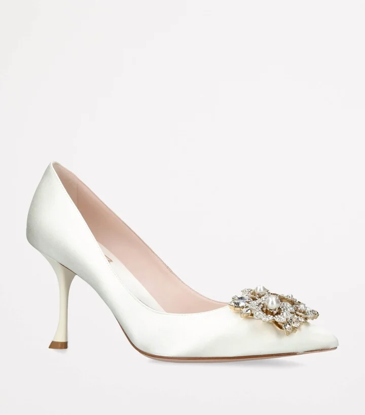 Roger Vivier Satin Rv Bouquet Strass Buckle Pumps 85 - Image 3