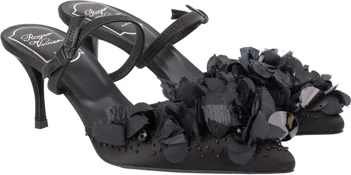 Roger Vivier Sin Petals Leather Slingback Sandal