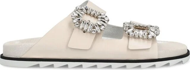 Roger Vivier Slidy Viv' Buckle Open Toe Mules