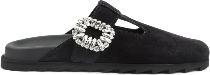 Roger Vivier Slidy Viv Leather Slippers