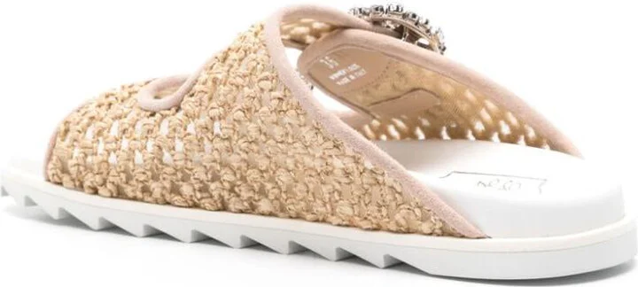 Roger Vivier Slidy Viv Raffia Sandals - Image 2