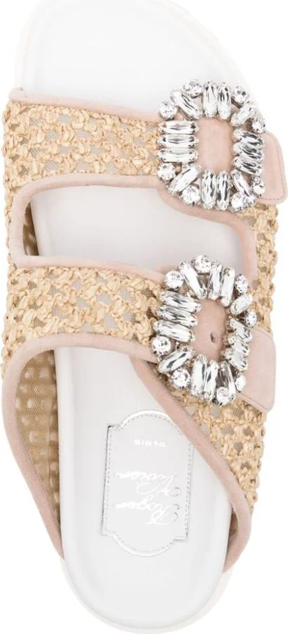 Roger Vivier Slidy Viv Raffia Sandals - Image 4