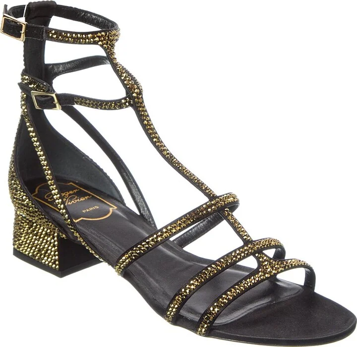 Roger Vivier Strass Satin Sandal