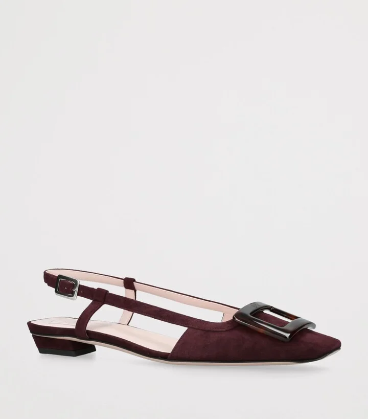 Roger Vivier Suede Belle Vivier Slingback Pumps 25 - Image 3