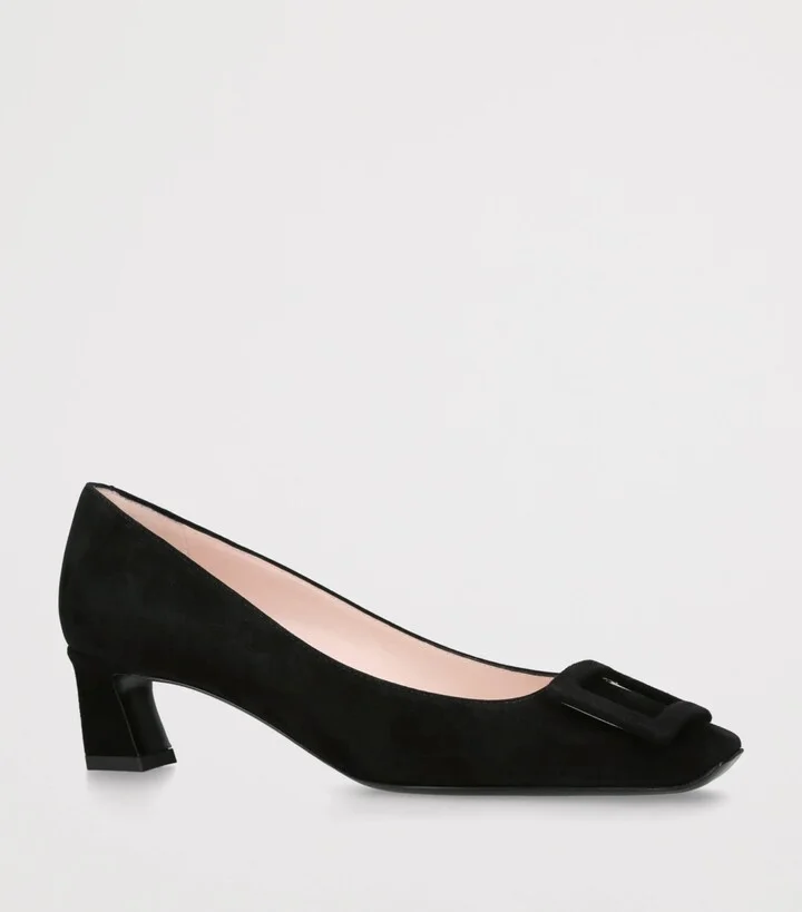 Roger Vivier Suede Belle Vivier Trompette Pumps 45 - Image 3