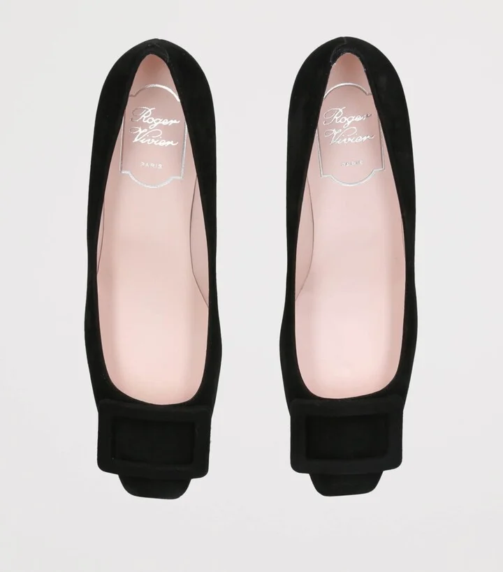 Roger Vivier Suede Belle Vivier Trompette Pumps 45 - Image 4