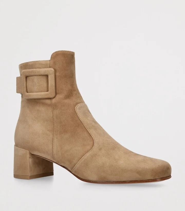 Roger Vivier Suede Très Vivier Ankle Boots 45 - Image 3