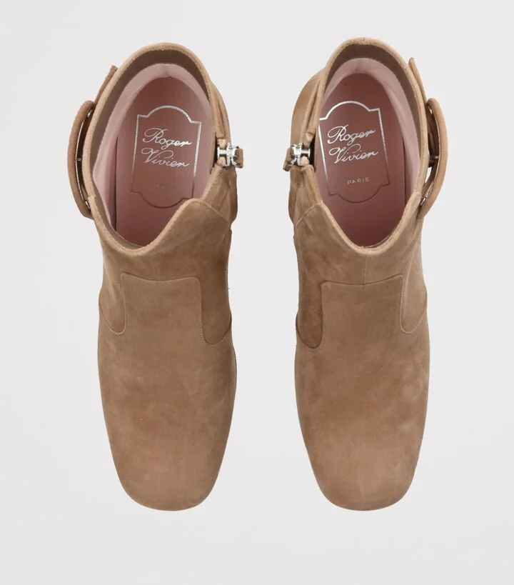 Roger Vivier Suede Très Vivier Ankle Boots 45 - Image 4