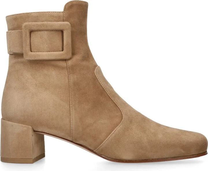 Roger Vivier Suede Très Vivier Ankle Boots 45