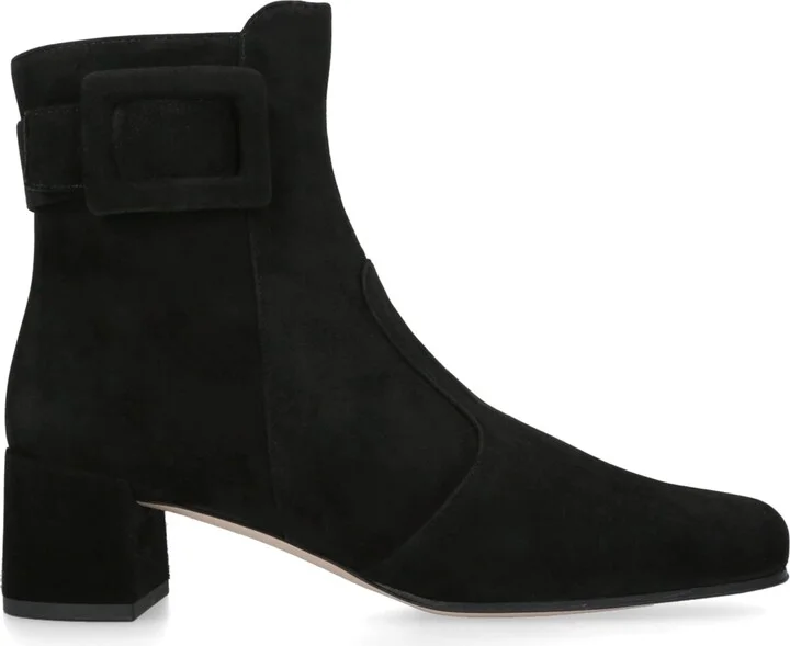 Roger Vivier Suede Très Vivier Polly Ankle Boots 45