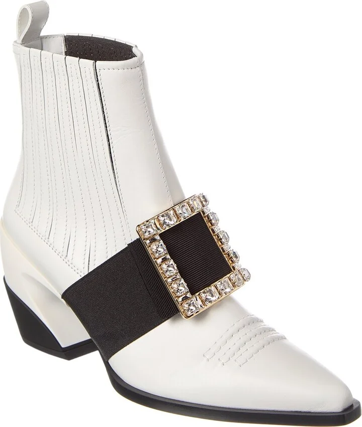 Roger Vivier Tex Strass Leather Boot