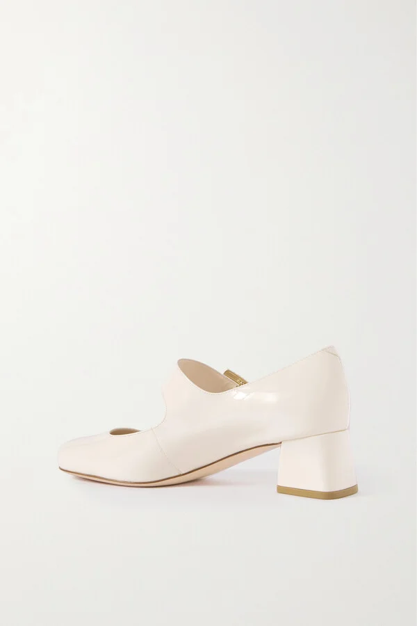 Roger Vivier - Très Vivier 45 Crystal-embellished Patent-leather Mary Jane Pumps - White - Image 3